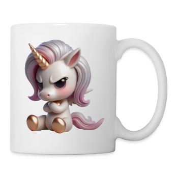Einhorn grimmig 2 - Tasse - Weiß - Rechts