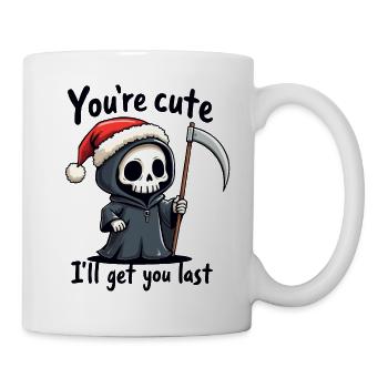 Cute Grim Reaper in Santa Hat - You're Cute - Mug - white - Right