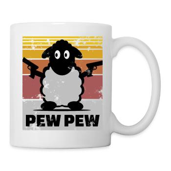 Schwarzes Schaf Pew Pew Vintage Design - Tasse - Weiß - Rechts
