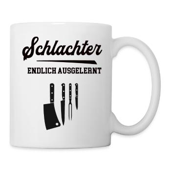 Schlachter Ausbildung Bestanden Azubi Schlachterei - Tasse - Weiß - Rechts