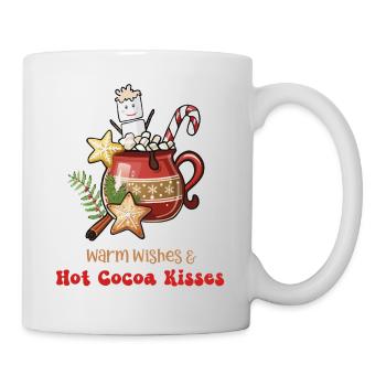 Hot Cacao, warm wishes and hot cacao kisses - Tasse - Weiß - Rechts