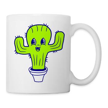 Cher Cactus Cactus Kawaii Visage Mignon Épineux - Mug blanc - blanc - Droite