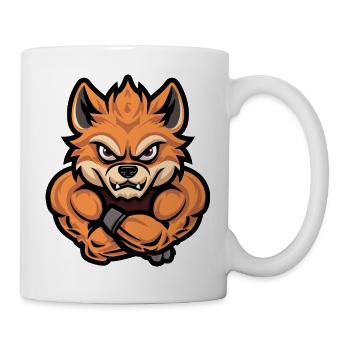 Pomeranian Dog Muscles Fitness - Mug - white - Right