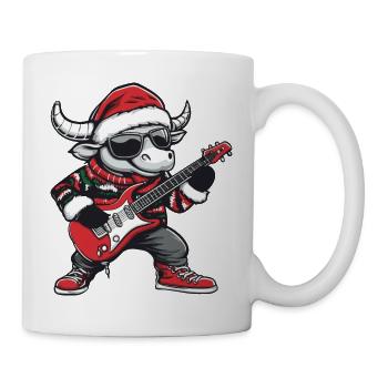 Bulle Guitare Rocker de Noël Taurus - Mug blanc - blanc - Droite