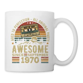 Geburtstag September 1970 Jahrgang September 1970 - Tasse - Weiß - Rechts
