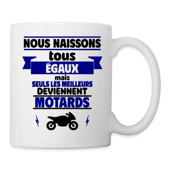 tous égaux meilleurs motards,Moto,Motard - Mug blanc - blanc - Droite