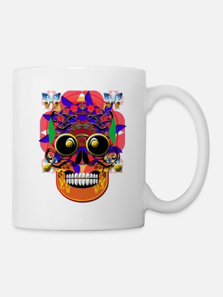 Schädel 10 - Tasse - Weiß