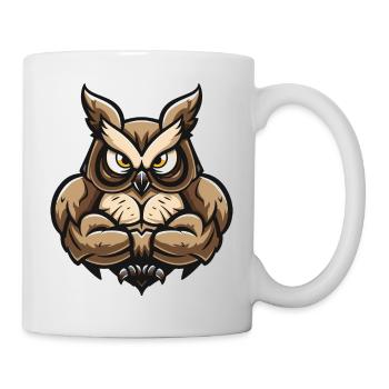 Eule Comic - Tasse - Weiß - Rechts