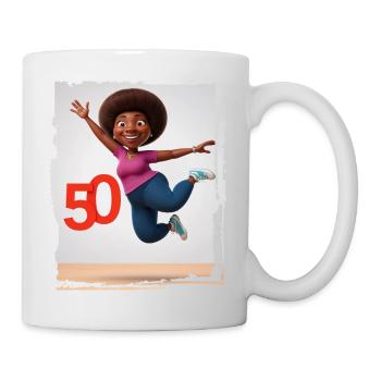 Femme heureuse dans ses 50 ans - Mug blanc - blanc - Droite