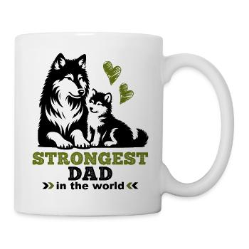 Strong Dad Wolf Best Dad Gift Father Child - Mug - white - Right