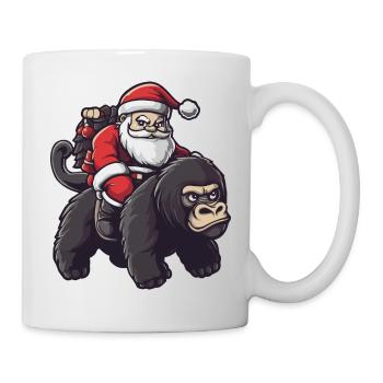Gorilla Weihnachtsmann - Tasse - Weiß - Rechts