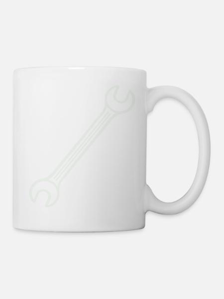 Schraubenschlüssel - Tasse - Weiß