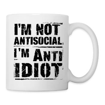 Pas fan de la bêtise - Mug blanc - blanc - Droite