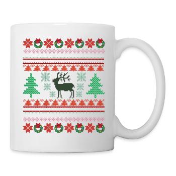 Retro Weihnachtsmuster 2 - Tasse - Weiß - Rechts