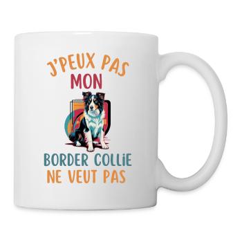mon border collie ne veut pas chien doux - Mug blanc - blanc - Droite