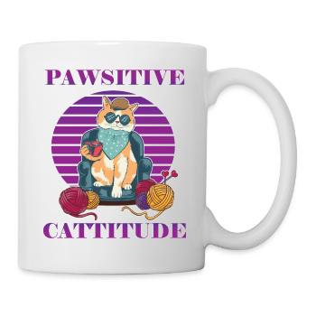 Pawsitive Cattitude - Mug - white - Right