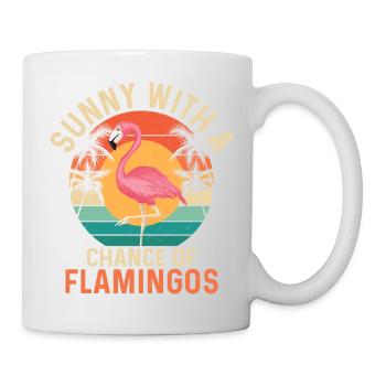 Ensoleillé Avec Une Chance De Flamants Roses Mignon Oiseau Rose - Mug blanc - blanc - Droite