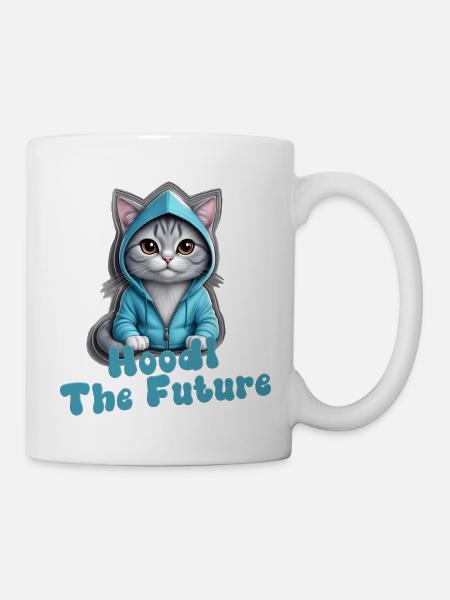 Crypto Cat "Hoodl" the future - Mug - white