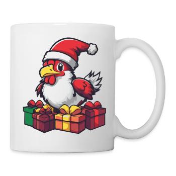 Coq Cadeaux de Noël - Mug blanc - blanc - Droite