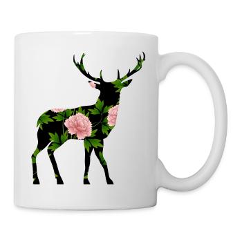 Hirsch - Tasse - Weiß - Rechts