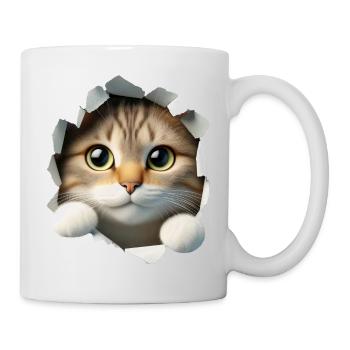 Katze im Loch 1 - Tasse - Weiß - Rechts