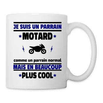 Je suis un parrain motard plus cool - Mug blanc - blanc - Droite