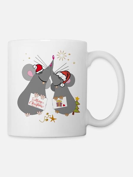 Christmas Merry Christmas Mice - Mug - white