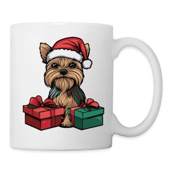 Yorkshire Terrier Chien Cadeaux de bande dessinée de Noël - Mug blanc - blanc - Droite