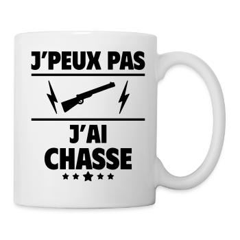 J'peux pas j'ai chasse, chasseur, chasseuse, noël - Mug blanc - blanc - Droite