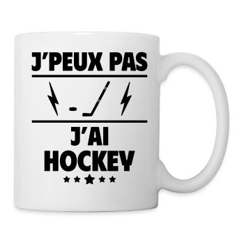 J'peux pas j'ai hockey, hockeyeur, hockeyeuse - Mug blanc - blanc - Droite