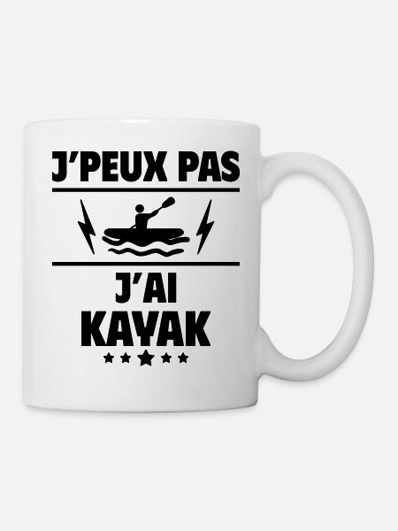 J'peux pas j'ai kayak, kayakiste, cadeau noël - Mug blanc - blanc