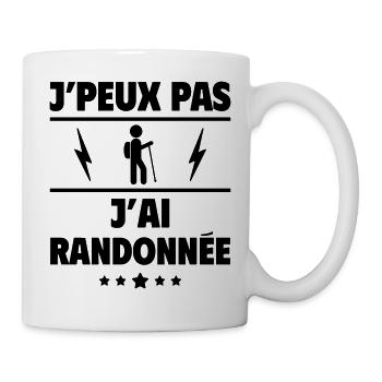 J'peux pas j'ai randonnée, randonneur, randonneuse - Mug blanc - blanc - Droite