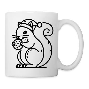 Squirrel with hat and biscuit Christmas - Mug - white - Right