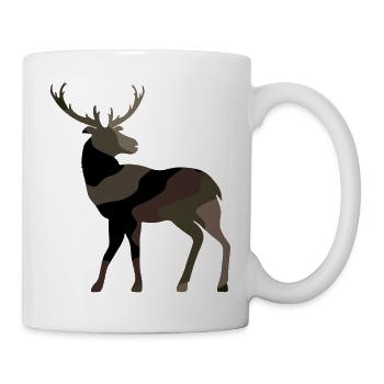Hirsch - Tasse - Weiß - Rechts