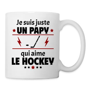 Juste un papy qui aime le hockey, cadeau noël - Mug blanc - blanc - Droite