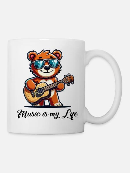 Guitare Ours - Mug blanc - blanc