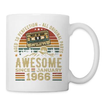 Anniversaire Janvier 1966 | Cadeau Janvier 1966 - Mug blanc - blanc - Droite