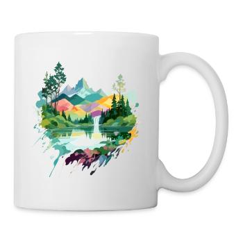 Ruhige Landschaft Ruhig Beschauliche Natur Im Freien - Tasse - Weiß - Rechts