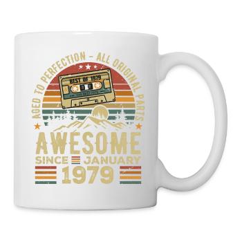 Geburtstag Januar 1979 | Geschenk Januar 1979 - Tasse - Weiß - Rechts