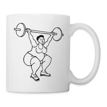 Grosse dame au squat - Mug blanc - blanc - Droite