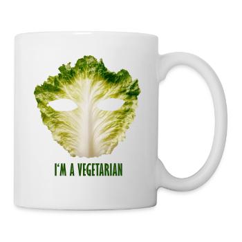 Lustiges Salat-Blatt Motiv für Vegetarier - Tasse - Weiß - Rechts
