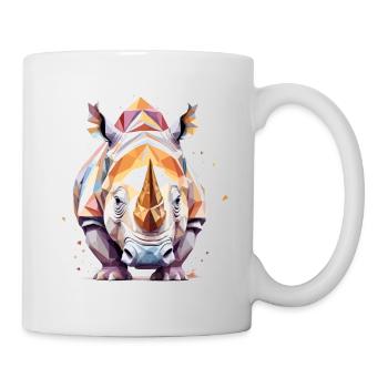 Rhinocéros Ludique Adorable Amusant Animal Coloré - Mug blanc - blanc - Droite