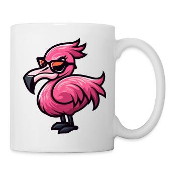 Flamingo Comic Cool - Tasse - Weiß - Rechts