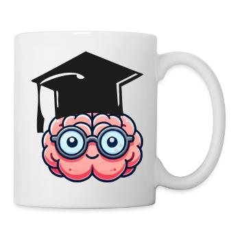brain comic nerd student - Mug - white - Right
