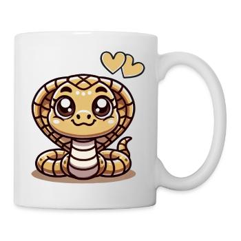 Kobra Schlange Comic - Tasse - Weiß - Rechts