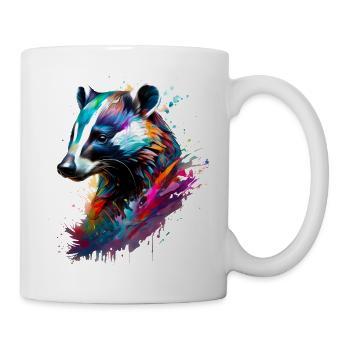 Blaireau peint - Mug blanc - blanc - Droite