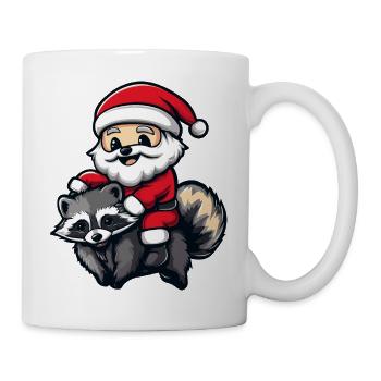 raton laveur Père Noël dessin animé - Mug blanc - blanc - Droite