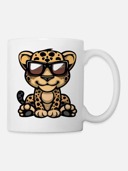 Leopard Tier - Tasse - Weiß