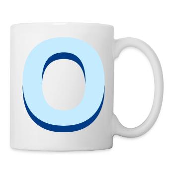 Lettre o bleu pop et moderne - Mug blanc - blanc - Droite