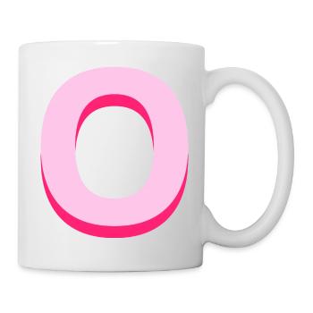 Letter O pink pop and modern - Mug - white - Right